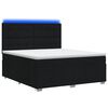vidaXL Lit boxspring LED avec matelas Noir 180 x 200 cm Tissu