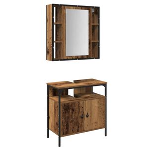 vidaXL Ensemble de mobilier de salle de bain 2 pc Marron