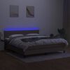 vidaXL Sommier &agrave; lattes de lit avec matelas LED Taupe 160x200 cm Tissu