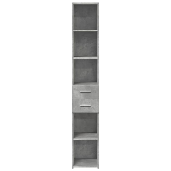 vidaXL Buffet haut gris béton 30x42,5x185 cm bois d'ingénierie