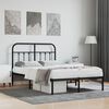 vidaXL Cadre de lit m&eacute;tal sans matelas avec t&ecirc;te de lit noir 120x190cm