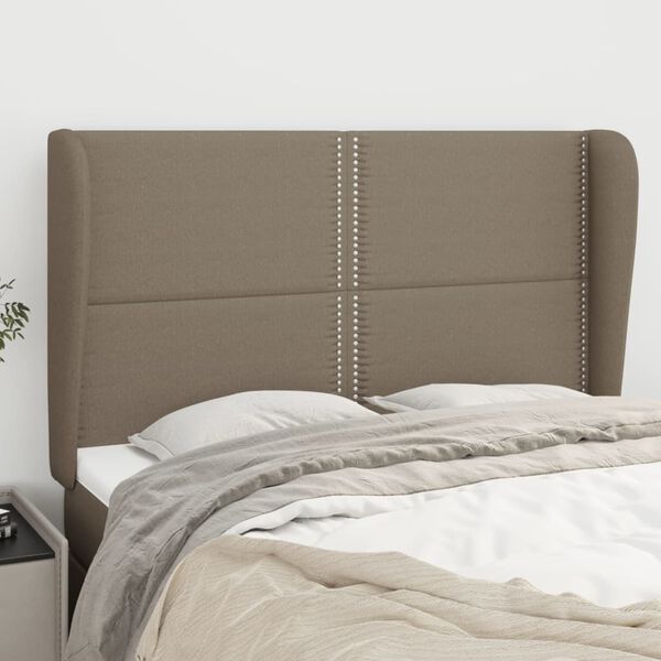 vidaXL T&ecirc;te de lit avec oreilles Taupe 147x23x118/128 cm Tissu