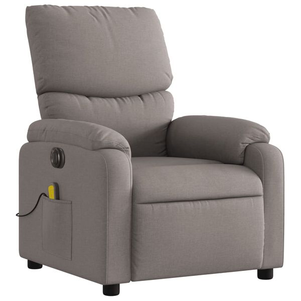 vidaXL Fauteuil de massage inclinable électrique Taupe Tissu