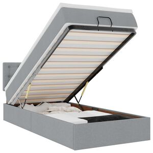 vidaXL Lit ottoman avec matelas et LED Gris clair 80x200cm tissu