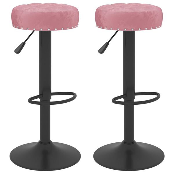 vidaXL Tabourets de bar lot de 2 rose velours