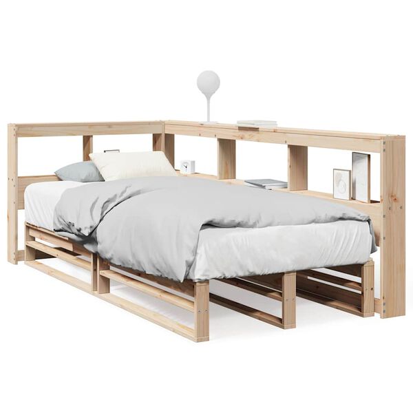 vidaXL Lit biblioth&egrave;que sans matelas 90x190 cm bois de pin massif