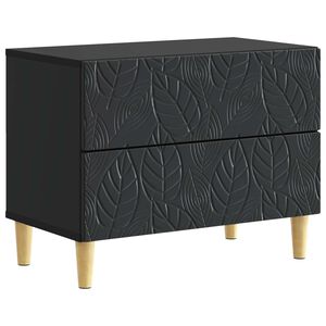 vidaXL Table de chevet Noir 62 x 34,5 x 48 cm Bois d'ing&eacute;nierie