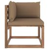 vidaXL Canap&eacute; d'angle palette de jardin avec coussins taupe