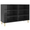 vidaXL Buffet Noir brillant 103,5x35x70 cm Bois d'ing&eacute;nierie