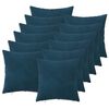 vidaXL Housse de coussin 12 pcs HEERLEN Bleu 50 x 50 cm Velours