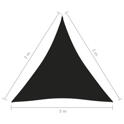vidaXL Voile de parasol tissu oxford triangulaire 3x3x3 m noir