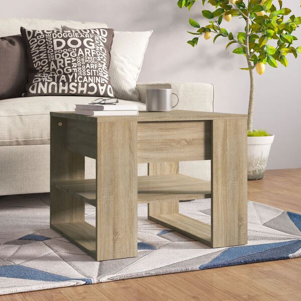 vidaXL Table basse chêne sonoma 55,5x55x45 cm bois d'ingénierie