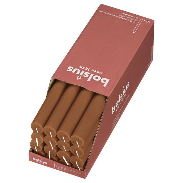 Bolsius Bougies de table Shine 16 pcs 27 cm Marron &eacute;pice