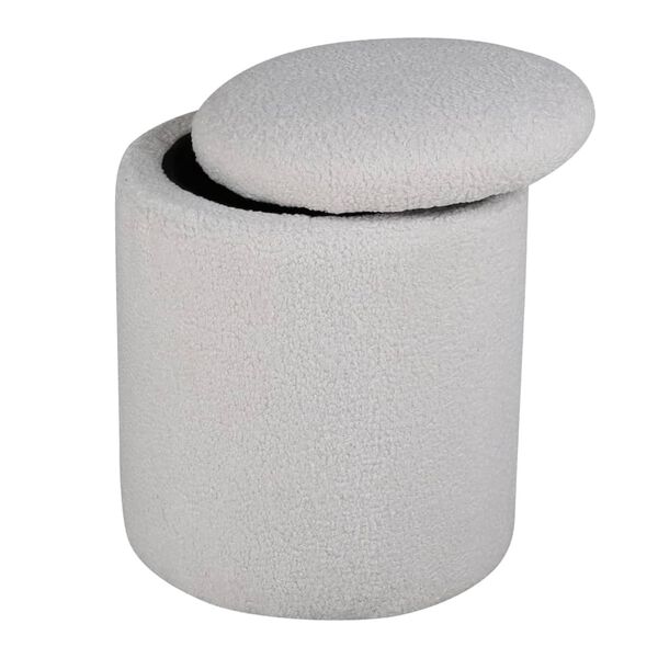 Venture Home Pouf Limpen 32x32x40 cm Teddy Blanc