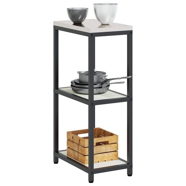 vidaXL Rangement de cuisine avec &eacute;tag&egrave;re Blanc 60 x 50 x 92 cm Acier