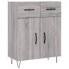 vidaXL Buffet haut Sonoma gris 69,5x34x180 cm Bois d'ing&eacute;nierie