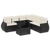 vidaXL Salon de jardin 7 pcs avec coussins noir r&eacute;sine tress&eacute;e