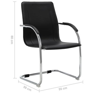 vidaXL Chaise de bureau cantilever Noir Similicuir