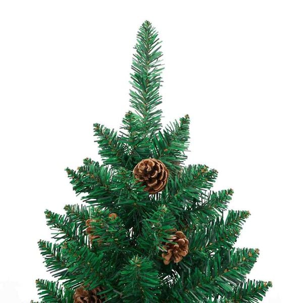 vidaXL Sapin de No&euml;l mince Vert 180 cm PVC et bois de pin massif