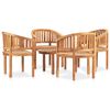 vidaXL Salon de jardin 5 pcs en forme de banane Bois de teck solide