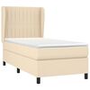 vidaXL Sommier &agrave; lattes de lit avec matelas Cr&egrave;me 100x200 cm Tissu