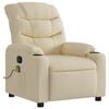 vidaXL Fauteuil inclinable de massage cr&egrave;me tissu