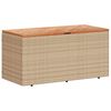 vidaXL Bo&icirc;te de rangement de jardin beige r&eacute;sine tress&eacute;e bois d'acacia