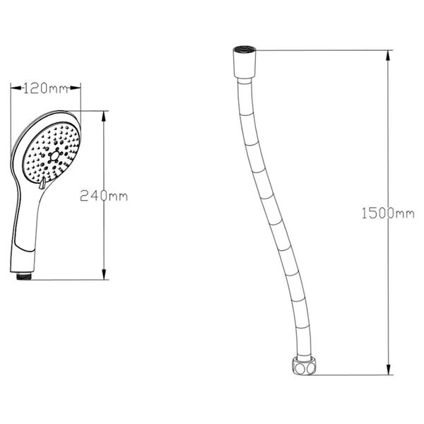 SCH&Uuml;TTE Ensemble de douchette BROADWAY chrome-blanc