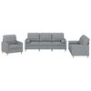 vidaXL Ensemble de canap&eacute;s 3 pcs coussins gris clair tissu