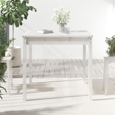 vidaXL Table de jardin blanc 82,5x82,5x76 cm bois massif de pin