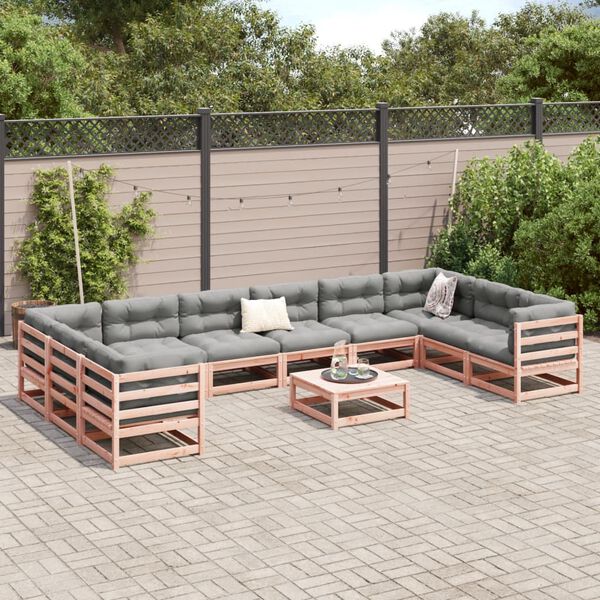 vidaXL Salon de jardin 11 pcs bois massif sapin de douglas
