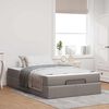 vidaXL Cadre de lit avec matelas avec matelas 2 pcs Taupe tissu