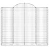 vidaXL Paniers à gabions arqués 2 pcs 200x50x160/180 cm Fer galvanisé