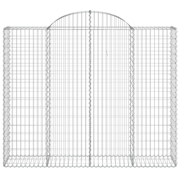 vidaXL Paniers à gabions arqués 2 pcs 200x50x160/180 cm Fer galvanisé