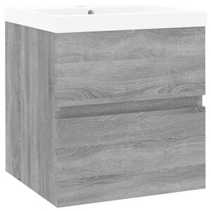 vidaXL Meuble lavabo avec bassin int&eacute;gr&eacute; Sonoma gris Bois d'ing&eacute;nierie