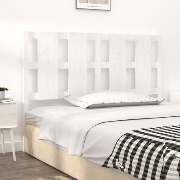 vidaXL T&ecirc;te de lit blanc 140,5x4x100 cm bois massif de pin