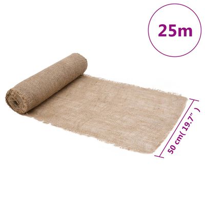 vidaXL Rouleau de jute 0,5x25 m 100 % jute 200 g/m²