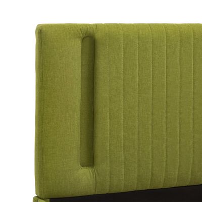vidaXL Cadre de lit avec LED Vert Tissu 120 x 200 cm