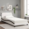 vidaXL Lit avec matelas Dover blanc et noir 100x200 cm similicuir