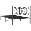 vidaXL Cadre de lit m&eacute;tal sans matelas avec t&ecirc;te de lit noir 100x190cm