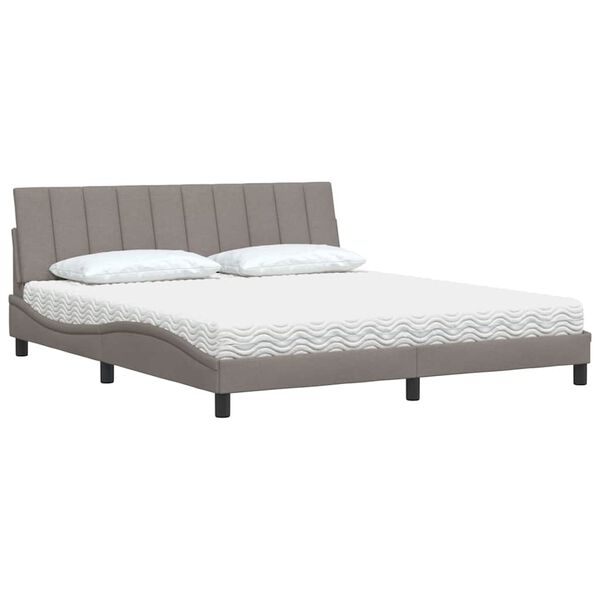 vidaXL Lit avec matelas Hanko taupe 180x200 cm tissu
