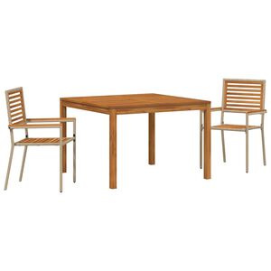 vidaXL Ensemble de salle &agrave; manger pour jardin 3 pc Beige