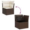 vidaXL Salon de jardin 4 pcs avec coussins marron r&eacute;sine tress&eacute;e