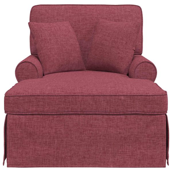 vidaXL Chaise lounge avec jupe Bordeaux 91 x 157 x 91 cm tissu