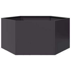 vidaXL Jardini&egrave;re noir hexagone 104x90x45 cm acier