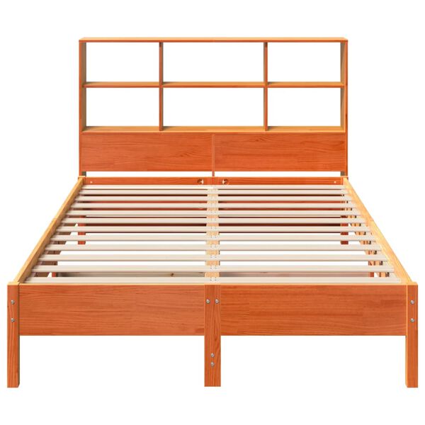 vidaXL Lit biblioth&egrave;que sans matelas cire marron 120x190cm pin massif