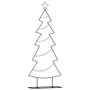vidaXL Arbre de No&euml;l en m&eacute;tal avec support Noir 150 cm Acier