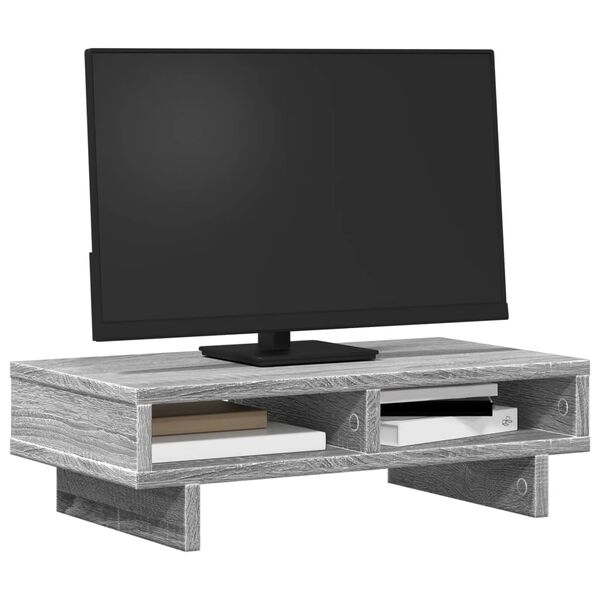 vidaXL Support de moniteur sonoma gris 50x27x15 cm bois d'ingénierie