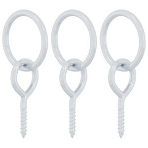 vidaXL Anneaux d'attelage avec vis à œil 3 pcs argenté acier