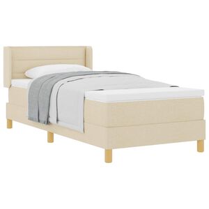 vidaXL Lit &agrave; ressorts avec matelas Cr&egrave;me 200 x 80 cm Polyester